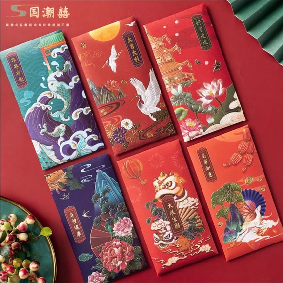 Chinese lunar new year 6 red envelopes - Picture 1 of 6